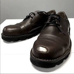 Diesel Dark Brown Leather Derby Shoes with Black Lug Sole